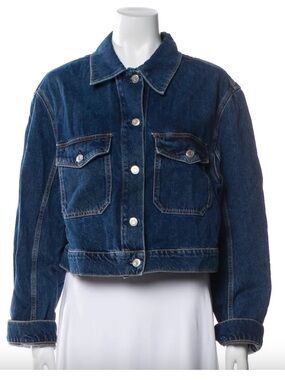 COS Dark Blue Denim Cropped Jacket - Women